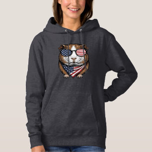 Patriotisches Meerschweinchen Vintage-Stich Hoodie