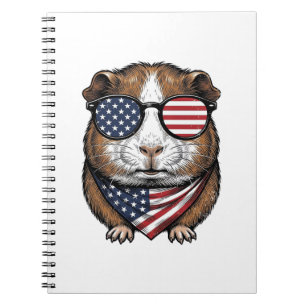 Patriotisches Meerschweinchen Vintage-Stich Notizblock