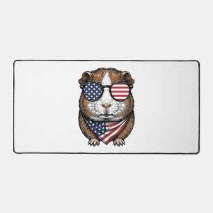 Patriotisches Meerschweinchen Vintage-Stich Schreibtischunterlage