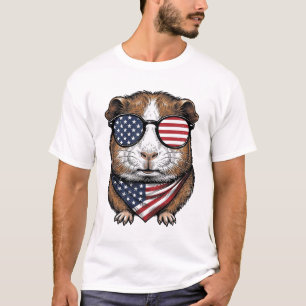 Patriotisches Meerschweinchen Vintage-Stich T-Shirt