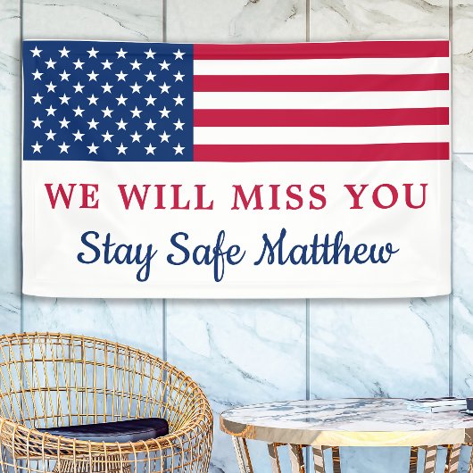 Patriotisches Militär geht weg Party amerikanische Banner