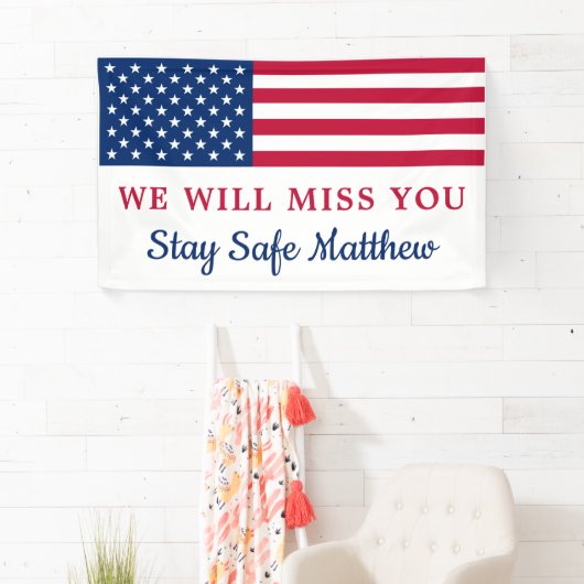 Patriotisches Militär geht weg Party amerikanische Banner (Insitu)