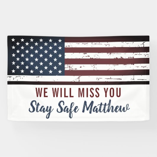 Patriotisches Militär unter amerikanischer Flagge Banner (Horizontal)