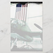 Patriotisches militärisches Flugzeug des Zweiten W Briefpapier (Vorderseite)