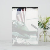 Patriotisches militärisches Flugzeug des Zweiten W Briefpapier (Stehend Vorderseite)
