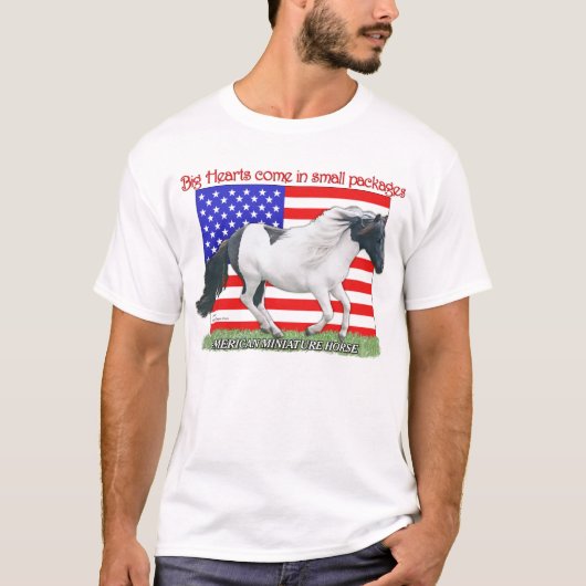Patriotisches Miniaturpferd T-Shirt (Vorderseite)