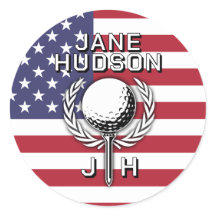 Patriotisches Monogramm-Design für Golferinnen