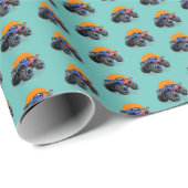 Patriotisches Monster Truck Off Road Adventure Ges Geschenkpapier (Rolleneckpunkt)