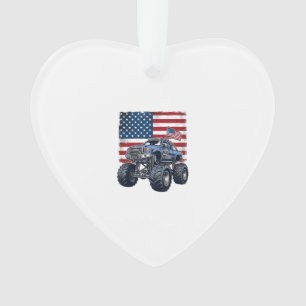 Patriotisches Monster-Truck-Vintage-Stichdesign_1 Ornament
