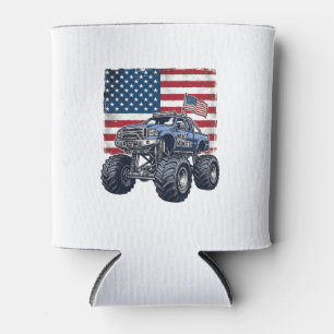 Patriotisches Monster-Truck-Vintage-Stickerei-Desi Dosenkühler