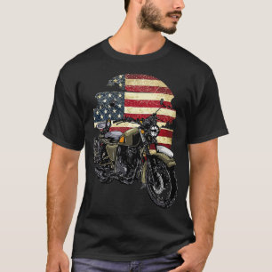 Patriotisches Motorrad Vintag amerikanisches Flagg T-Shirt