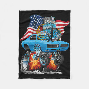 Patriotisches Muscle-Car der 60er Funny Dragster U Fleecedecke