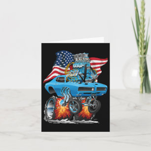 Patriotisches Muscle-Car der 60er Jahre Lustiges D Karte