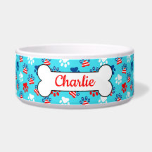 Patriotisches Muster aus Red White und Blue Dog Pa