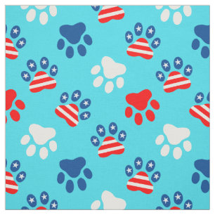 Patriotisches Muster aus Red White und Blue Dog Pa Stoff