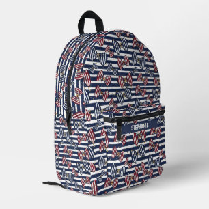 Patriotisches Muster der Streifen Bedruckter Rucksack