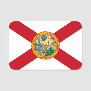 Patriotisches Namensschild mit der Flagge Floridas