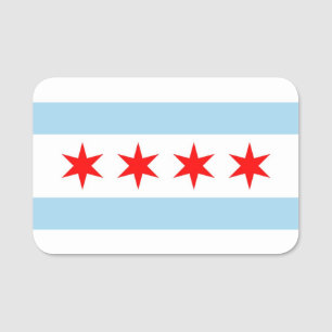 Patriotisches Namensschild mit der Flagge von Chic