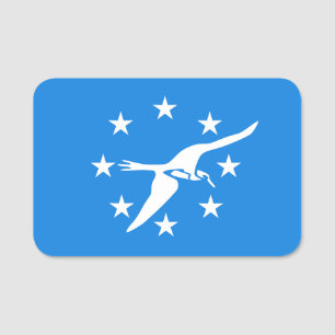 Patriotisches Namensschild mit der Flagge von Corp