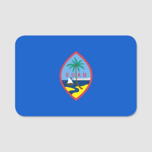 Patriotisches Namensschild mit der Flagge von Guam