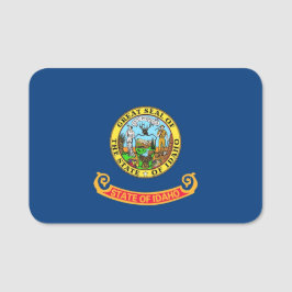 Patriotisches Namensschild mit der Flagge von Idah