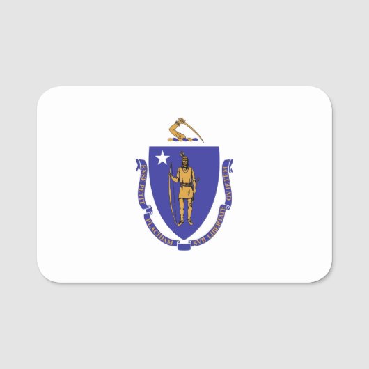 Patriotisches Namensschild mit der Flagge von Mass (Vorderseite)