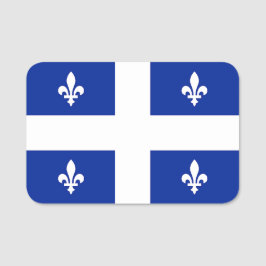 Patriotisches Namensschild mit der Flagge von Queb