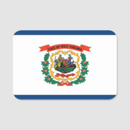 Patriotisches Namensschild mit der Flagge von West