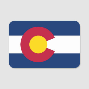 Patriotisches Namensschild mit Flagge Colorado, US