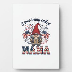 Patriotisches Nana-Gnom-Vintage-Oma-Shirt Des Fotoplatte
