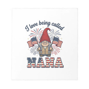Patriotisches Nana-Gnom-Vintage-Oma-Shirt Des Notizblock