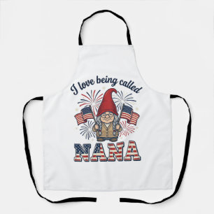 Patriotisches Nana-Gnom-Vintage-Oma-Shirt Des Schürze
