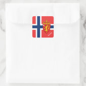 Patriotisches Norwegen und norwegische Flagge, Url Quadratischer Aufkleber (Tasche)