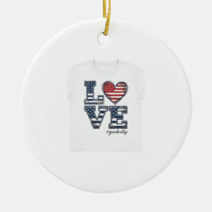 Patriotisches Oma Leben Liebe Vintage-Shirt-Design Keramik Ornament