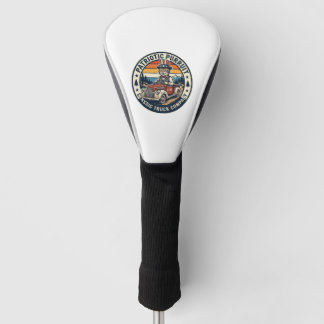 Patriotisches Onkel-Sam-Katz Retro-Sonnenuntergang Golf Headcover