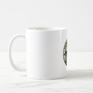 Patriotisches Onkel-Sam-Katz Retro-Sonnenuntergang Kaffeetasse
