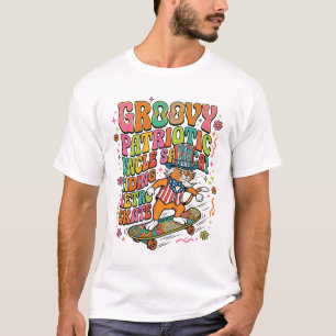 Patriotisches Onkel-Sam-Katz Retro-Typografie T-Sh T-Shirt
