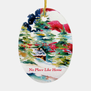 Patriotisches oval amerikanisches Flaggenornament Keramik Ornament