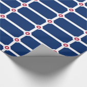 Patriotisches Packpapier mit der Flagge Indianapol (Ecke)