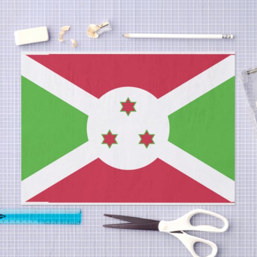 Patriotisches Papiertaschentuch mit Flagge Burundi Seidenpapier (Handwerk)