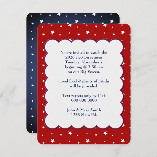 Patriotisches Party 2028 Einladung (Vorne/Hinten)