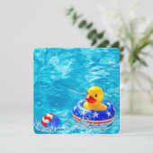 Patriotisches Party mit gelber Ente Einladung (Stehend Vorderseite)