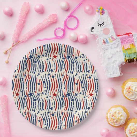 Patriotisches Party Vibes Pappteller (Party)