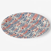 Patriotisches Party Vibes Pappteller (Schrägansicht)