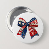 Patriotisches Patchwork-Band mit Sternen und Strei Button (Vorne & Hinten)