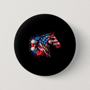 Patriotisches Pferd amerikanische Flagge Splash Ar Button