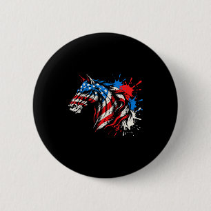 Patriotisches Pferd amerikanische Flagge Splash Ar Button