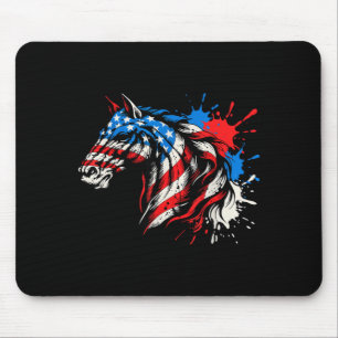 Patriotisches Pferd amerikanische Flagge Splash Ar Mousepad