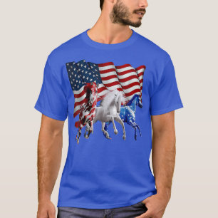 Patriotisches Pferd Amerikanische FlaggePferd Vint T-Shirt