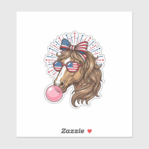 Patriotisches Pferd Bubble Gum Vintage Vector T-Sh Aufkleber